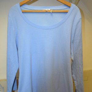 TYLER BOE Wide Neck Powder Blue L/S Tee, Sz XL